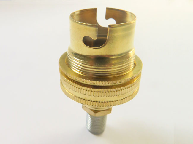 Brass Lamp Holder with 10mm thread and nut